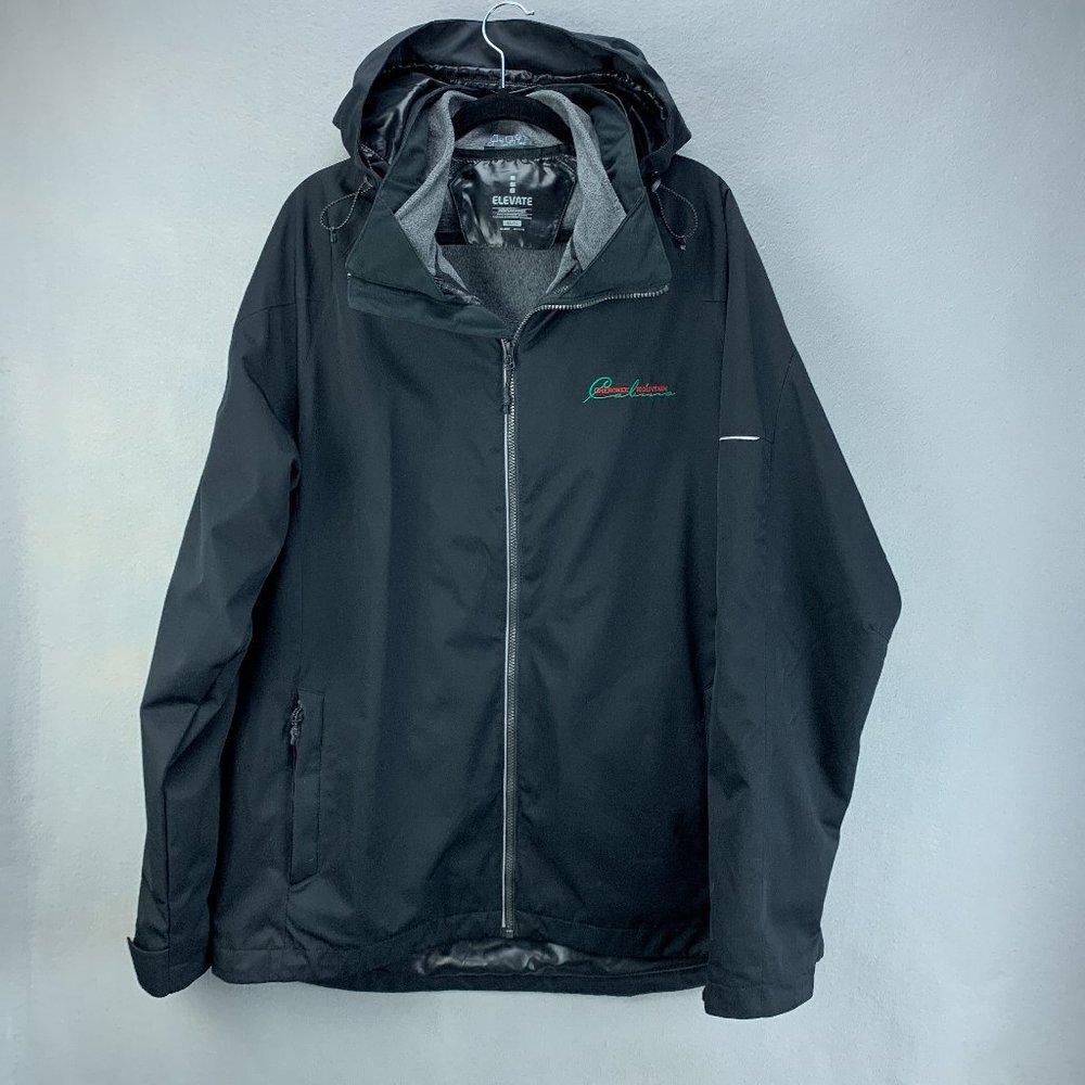 Elevate Jacket‎ Mens Extra Large Black 3-in-1 Full Zip Hooded Waterproof